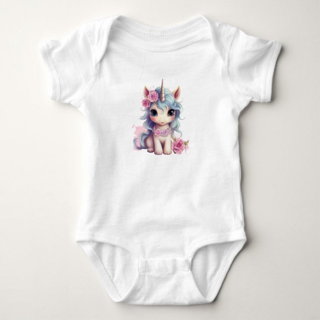 Niedlich Fairy Baby Unicorn Sparkling Fantasy Baby Strampler (Vorderseite)