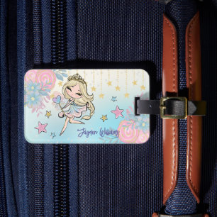 Niedlich Fairy Blonde Hair Girl Individuelle Name  Gepäckanhänger
