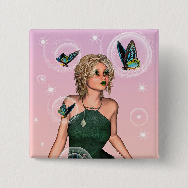 Niedlich Fairy Button (Vorderseite)