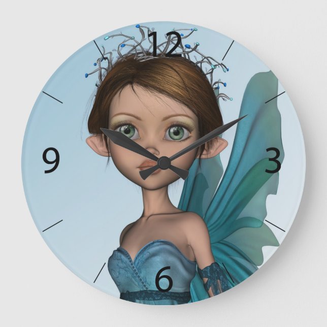 Niedlich Fairy Große Wanduhr (Vorderseite)