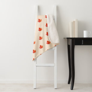 Niedlich Fall Maple Leaf Muster Kawaii Sherpadecke