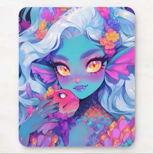 Niedlich Fanged Meerjungfrau und Hausfisch Mousepad