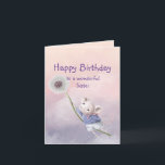 Niedlich Fantasy Birthday Sister Mouse Dandelion Karte<br><div class="desc">Die niedliche Fantasiemäuse hat einen Lüster weggeblasen. Eine tolle Geburtstagskarte für die Schwester,  die Fantasie,  Tiere,  Mäuse,  Lüster Liebe</div>