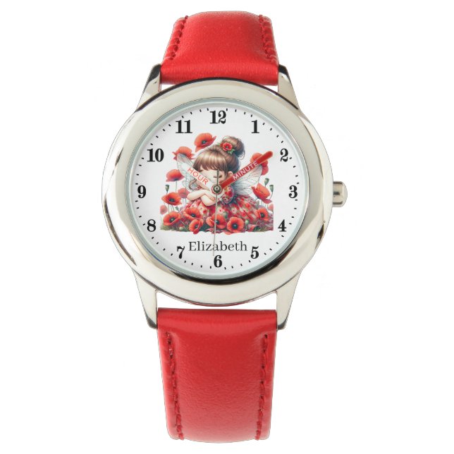 Niedlich Fantasy Fee Name hinzufügen Armbanduhr (Vorderseite)