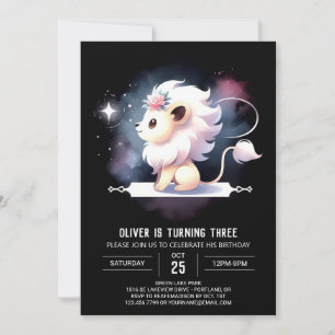 Niedlich Fantasy Lion Birthday Einladung