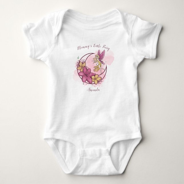 Niedlich Fantasy Moon Fairy Personalisiert Baby Bo Strampler (Vorderseite)