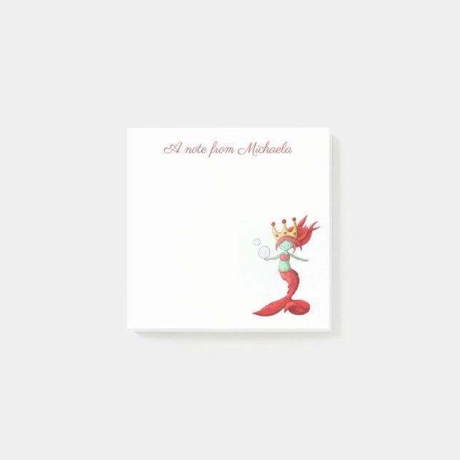 Niedlich Fantasy Red Queen Siren Mermaid Post-it Klebezettel (Vorderseite)