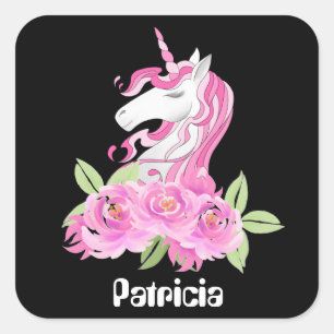 Niedlich Fantasy Unicorn hinzufügen Name Aufkleber