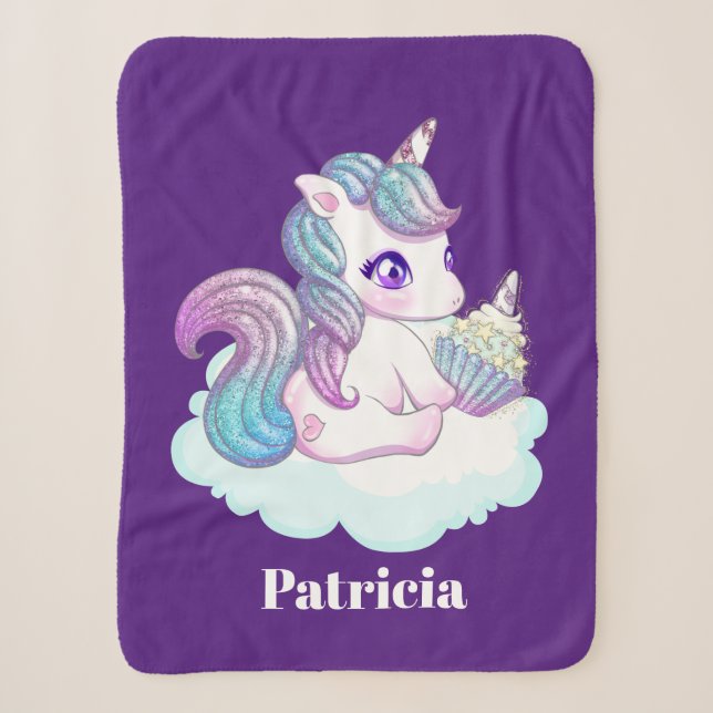 Niedlich Fantasy Unicorn Name Sherpadecke (Vorderseite)