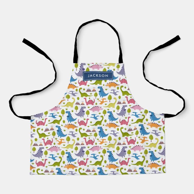 Niedlich & farbenfroh Dinosaurier Muster Kinder Pe Schürze (Vorderseite)