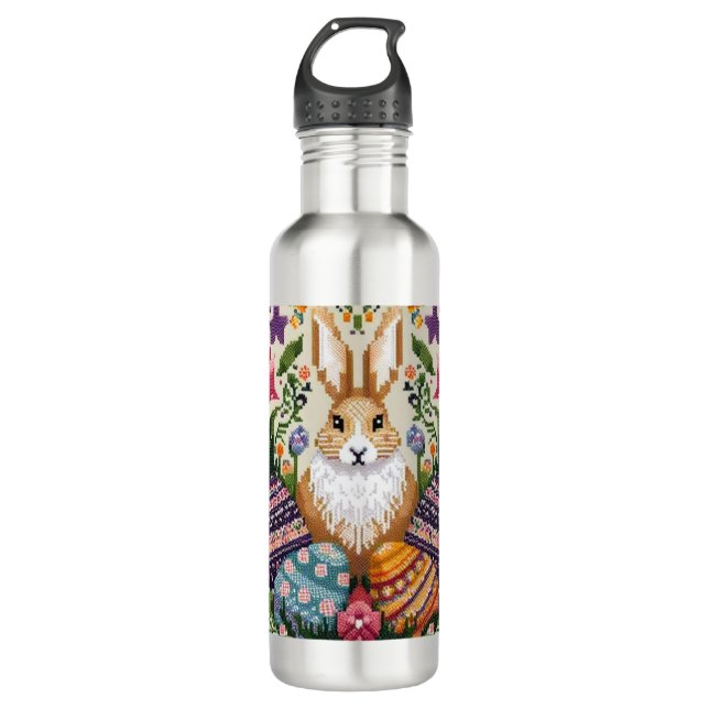 Niedlich/farbenfroh Frühjahr/Ostermesse Edelstahlflasche (Vorderseite)