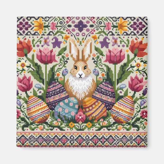 Niedlich/farbenfroh Frühjahr/Ostermesse Magnet (Vorne)