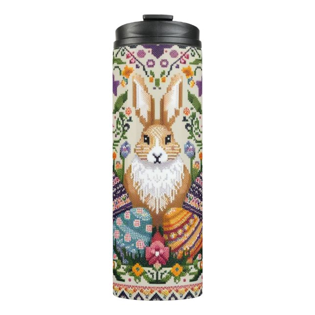 Niedlich/farbenfroh Frühjahr/Ostermesse Thermosbecher (Vorderseite)