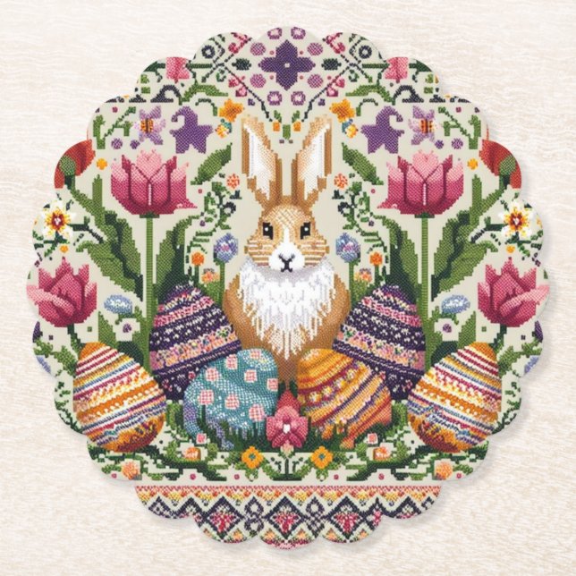 Niedlich/farbenfroh Frühjahr/Ostermesse Untersetzer (Vorderseite)