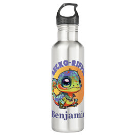 Niedlich farbenfroh Kawaii Gecko Benutzerdefiniert Edelstahlflasche