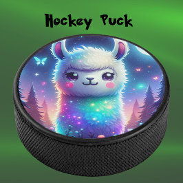 Niedlich farbenfroh Llama Holographic | Eishockey Puck