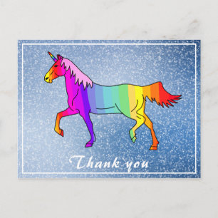 Niedlich farbenfrohe Einhorn Girl Birthday Vielen Postkarte