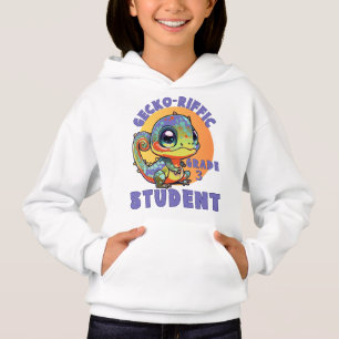 Niedlich-farbiges Gecko-Schuljahr Name Gecko-riffi Hoodie
