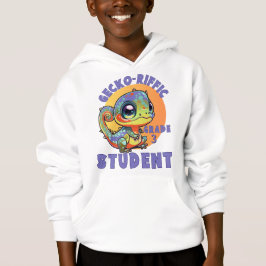 Niedlich-farbiges Gecko-Schuljahr Name Gecko-riffi Hoodie