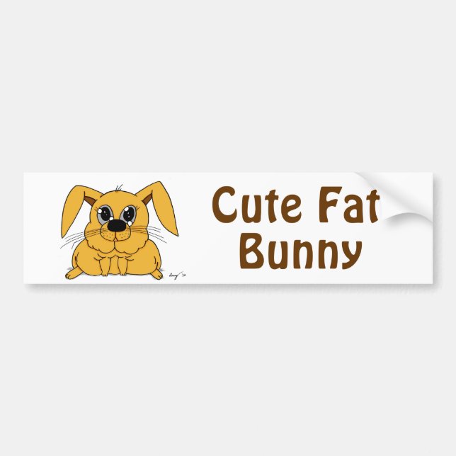 Niedlich Fat Bunny Autoaufkleber (Vorne)