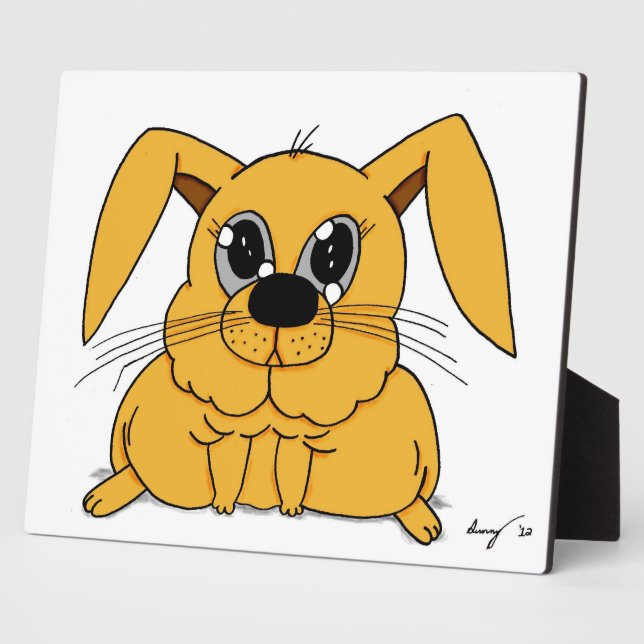Niedlich Fat Bunny Plaque Fotoplatte (Seite)