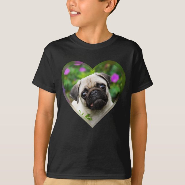 Niedlich Fawn Colown Mops Welpe Dog Factory Foto - T-Shirt (Vorderseite)