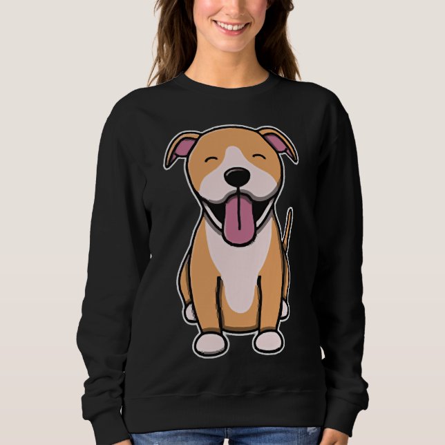 Niedlich Fawn Pitbull Sweatshirt (Vorderseite)