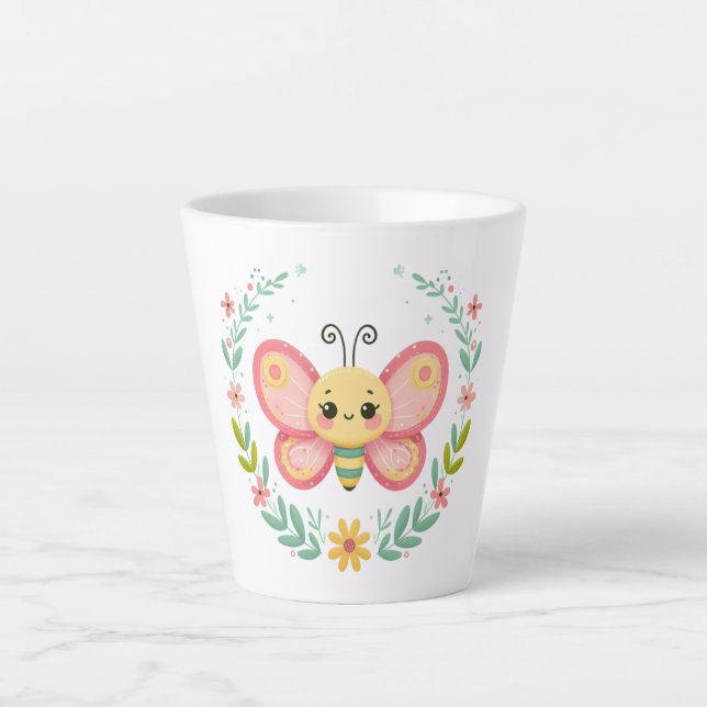 Niedlich, Feder/Schmetterling Milchtasse (Vorderseite)