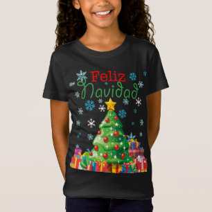 Niedlich Feliz Navidad Christmas Tree Spanisch Mex T-Shirt