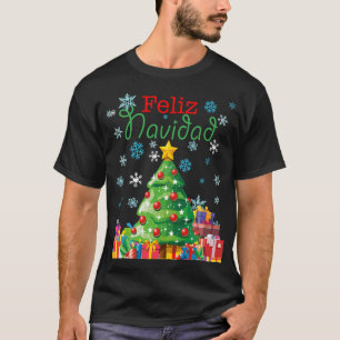 Niedlich Feliz Navidad Christmas Tree Spanisch Mex T-Shirt
