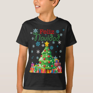 Niedlich Feliz Navidad Christmas Tree Spanisch Mex T-Shirt