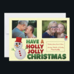 Niedlich Felt Snowman Holly Jolly Weihnachten<br><div class="desc">Niedlich Felt Snowman Holly Jolly Weihnachtskarte Sie nahmen all die Filzstücke, die in Ihrem Handwerk sitzen seit Sie ein Teenager waren und beschlossen, etwas niedliches und Spaß für die Ferien zu machen. Treten Sie ein als Schneemann gefühlter Typ! Alle unsere Designs sind vollständig anpassbar! Ändern Sie die Namen, fügen Sie...</div>