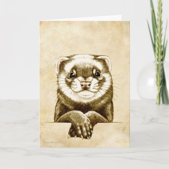 Niedlich Ferret Karte (Vorderseite)