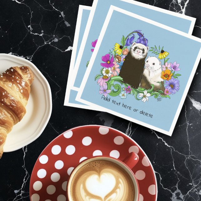 Niedlich Ferrets Floral Serviette (Von Creator hochgeladen)