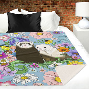 Niedlich Ferrets Floral Sherpadecke