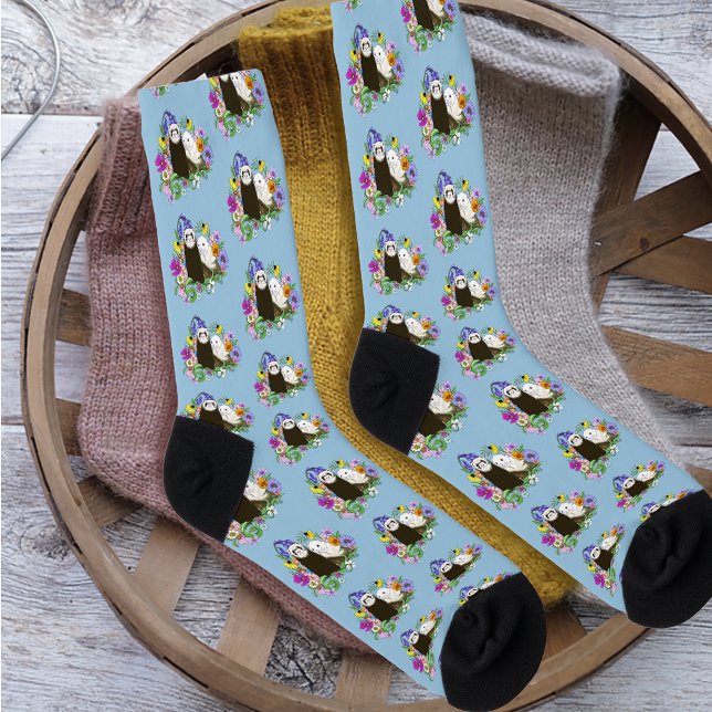 Niedlich Ferrets Floral Socken (Von Creator hochgeladen)