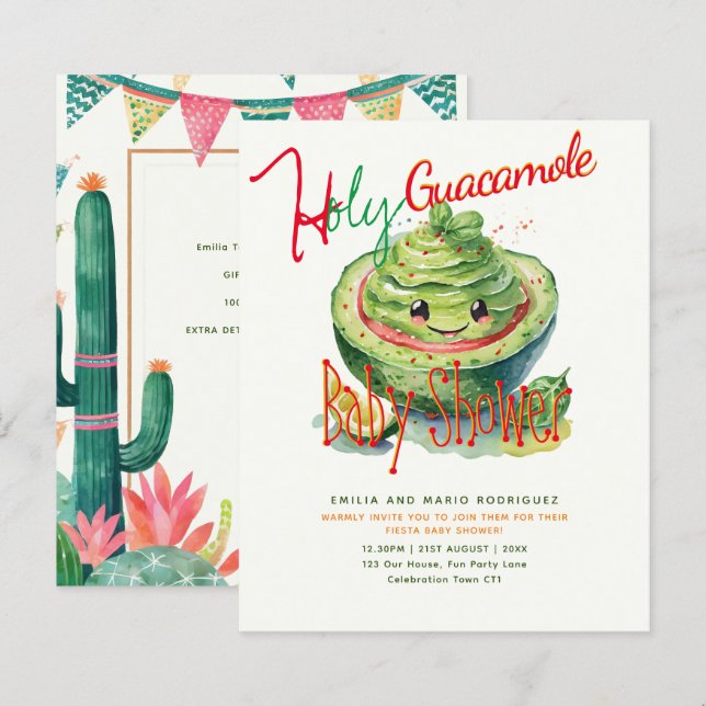 Niedlich Fiesta Holy Guacamole Baby Dusche BUDGET (Vorne/Hinten)