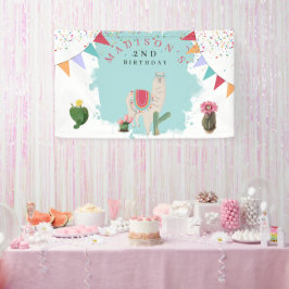 Niedlich Fiesta Llama & Cactus Kindergeburtstag Banner