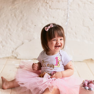 Niedlich First Birthday Girl Bunny Aufkleber