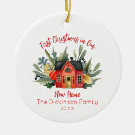 Niedlich First Christmas Neue Zuhause Keramik Ornament