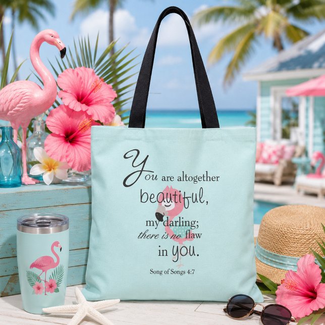 Niedlich Flamingo Bible Verse Tasche (Von Creator hochgeladen)
