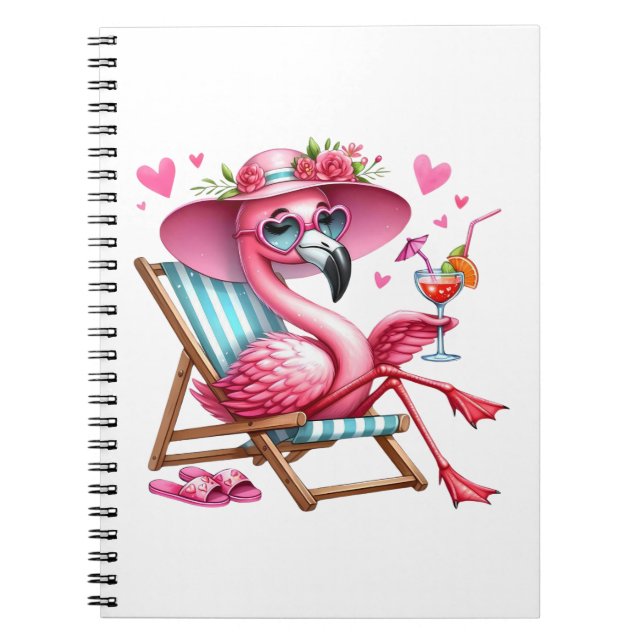 Niedlich Flamingo-Clipart Notizblock (Vorderseite)