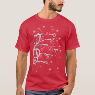 Niedlich Flamingo Frohe Weihnachten Funny Music Lo T-Shirt