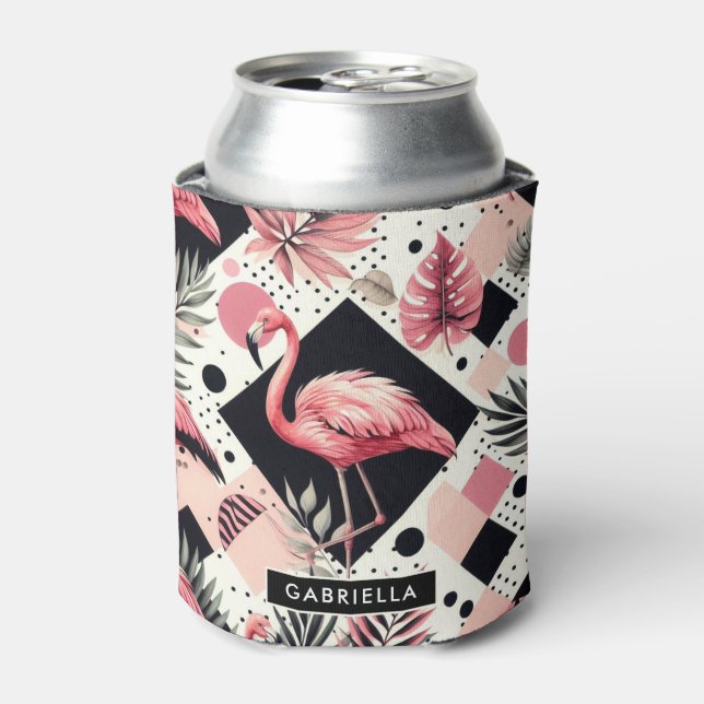 Niedlich Flamingo Geometric Dosenkühler (Kanne Vorderseite)