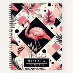 Niedlich Flamingo Geometric Notizbuch