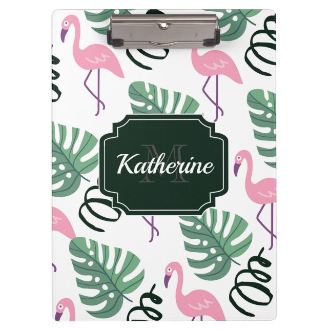 Niedlich Flamingo Muster Klemmbrett (Vorderseite)