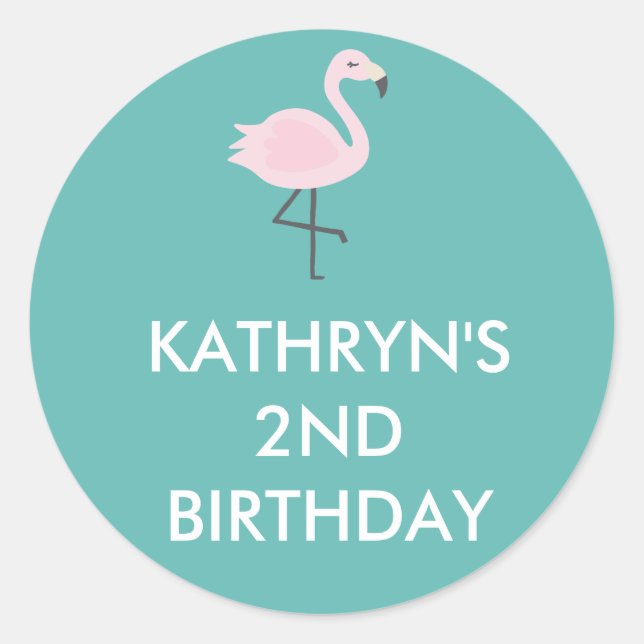 Niedlich Flamingo Pastel Personalisiert Sticker (Vorderseite)