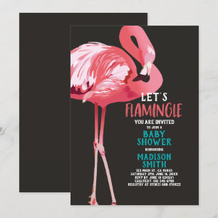 Niedlich Flamingo Tropical Let's Flamingle Baby Sh Einladung