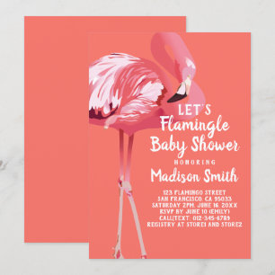 Niedlich Flamingo Tropical Let's Flamingle Baby Sh Einladung