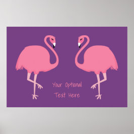 Niedlich Flamingos benutzerdefiniertes Textposter Poster